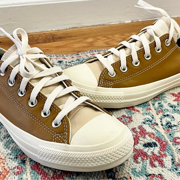 Converse Shoes - NEW- Custom Leather Converse Brown & Blush